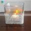 hurricane candle holders large Flameless Candle Gold Mercury Glass Pillar Cylinder 8 inch