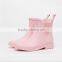 light pink basic style boot for girls colorful rain boots for girls rubber gumboots custom printing fashion latex rain boot