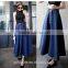 2017 new fashion ladies long denim skirts long jeans skirts