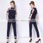  lady dark navy blue fashion detachable pants low price