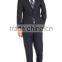 Men's Solid Navy Blue Pinstripe Modern Fit Wool Suit(SHT1137)