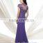 3 Colors Lace Cap Sleeve Chiffon Flowing Simple Long Dress