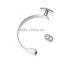 Half Bracelet Bangle Bar With Slider Hook Clasps Skull Halloween Silver Tone Clear Rhinestone 5.8cm x3.1cm 11mm x7mm