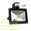 motion detector LED floodlight, PIR sensor LED flood light, 20W outdoor flood lighting with human body detector