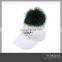 Fashion unique faux fur pom pom Hip-hop pompom baseball hat