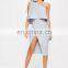 Crepe One Shoulder Bow Sleeve Midi Dress Woman Bulk Wholesale Clothing