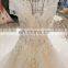 LS00303 Kleinfeld Appliqued Long Dresses Long Train See Through Beaded Bridal Dress for Wedding