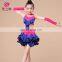 Fashion designed milk silk hot drill children girl latin dance dress ET-078