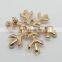 Wholesale vintage gold Christmas flower shape rhinestone brooches for wedding invitation