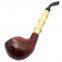 245mm Length Wooden Resin Medium Tobacco Pipe With Small Color Mixture-head and Bamboo Joint Tube for Smoking