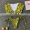 Neon Bikini Thong Leopard Micro Swimsuit Women High Leg Cut Swimwear Bandage Swimming Suit Strappy Biquini Leopard Bikinis 2019