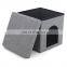 RTS Modern Multifunctional Fabric Faux Linen Folding Storage Pet House Home Furniture Dog Bed