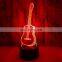 Custom 3D Acrylic LED Lamps Night Light Guitar Table Lamp 7 Colors Novelty Gift