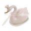 white pink swan shaped unique covered decorative bird ceramic butter dish tray with lid