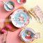 Hamster Japanese-style cartoon household dish single handle bakeware divided grid ceramic tableware
