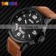 SKMEI 9115 Men Fashion Casual Sports Quartz Water Resistant Leather Strap Calendar Wristwatches Male Watches