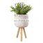 Hot Product White Bamboo Plant Stand Planter Holder Removable Legs Vietnam Supplier