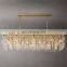 Hengzhi Custom Vintage K9 Glass Brass Pendant Light Luxury Lobby Lamp MARIGNAN RECTANGULAR CHANDELIER for Hotel Villa