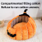 Meow Love Halloween Pumpkin Nest Cat dog Waterproof Winter Warm Pet Calming Bed