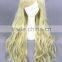wholesale 80CM long light yellow Lolita wome wave women Halloween party fashion synthetic hair wig