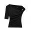 Frühling 2025 Neues Design Retro Rundhals lockere Kurzarm-Unisex-Asymmetrie-T-Shirt mit einzigartigem Stil und eingeschr?nkter Anziehungskraft