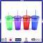 Hot sell customized double wall 16oz cheap price plastic tumbler mug