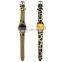 FT1433 Best quality pu leather fashion stainless steel case back watch
