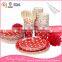 Best Sale Wholesale Chevron Paper Plates Napkins Cups Straws Wooden Cutelery Disposable Wedding Party Tableware