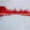 Red Rooster Tail Feather Fringe Trim Fabric For Costumes Decoration