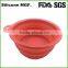 BPA free foldable Silicone collapsible pet travel bowl with holder for dog and cats