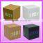 Mini LED wooden clock, White led digital clock