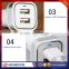 Mobile phone parts intelligent 5v 2.1a dual port phone car charger usb