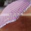 RAIN QUEEN Wave Edge 3 Folding Flower Parasol Sun Protection Anti-UV striation Umbrella for Women