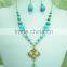 crochet simple statement necklace with natural gemstone