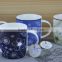 14OZ water-ink paintings design fully decal printed coffee cups, shiny surface new bone china mug, KL5001-A418