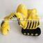 2015 New design stuffed yellow excavator toy , plush toy excavator