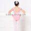 girls ballet leotard with a cape collar,girls pink ballet leotard