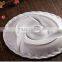 White ceramic dinner division fan shape round plate for home restaurant