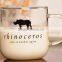 fancy drinking glass mug with animals pattern