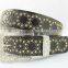 2016 New Design Western Rhinestone Leather Belt With Crystals Circle Chains and Studs Embedded