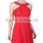 BAM1015 Formal Girl Party Gown with Special Neck 2016 Ruffle Keen Length Short Prom Dresses Coral for Formal Party