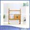 Mobile rotating design desk organizer Bamboo office Desk Organizer book rack with drawers