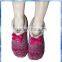 pink and grey fairisle pattern knitted anti-slip girls sock shoes