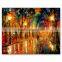 High quality modern style citylife canvas knife oil painting
