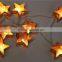 White Metal Star Battery Operate Christmas Night Decorative LED String Light