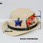OEM Custom Summer Beach Sun Hat Cowboy Jazz Straw Hats for 3-6 Y Boy and Girl