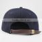 plain suede brim 5 panel hat with woven patch