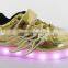 Golden Shinning PU Kids Led Shoes Customized Brand From Size 25 to 37#