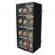 Acrylic counter top display case box lucite - black / clear rotating 360 with 4 shelves and lock