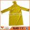 profession OEM beautiful yellow polyester raincoats long sleeve waterproof rain coats for promotion